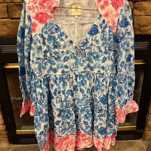 Simply Southern Blue and Pink Floral Dress